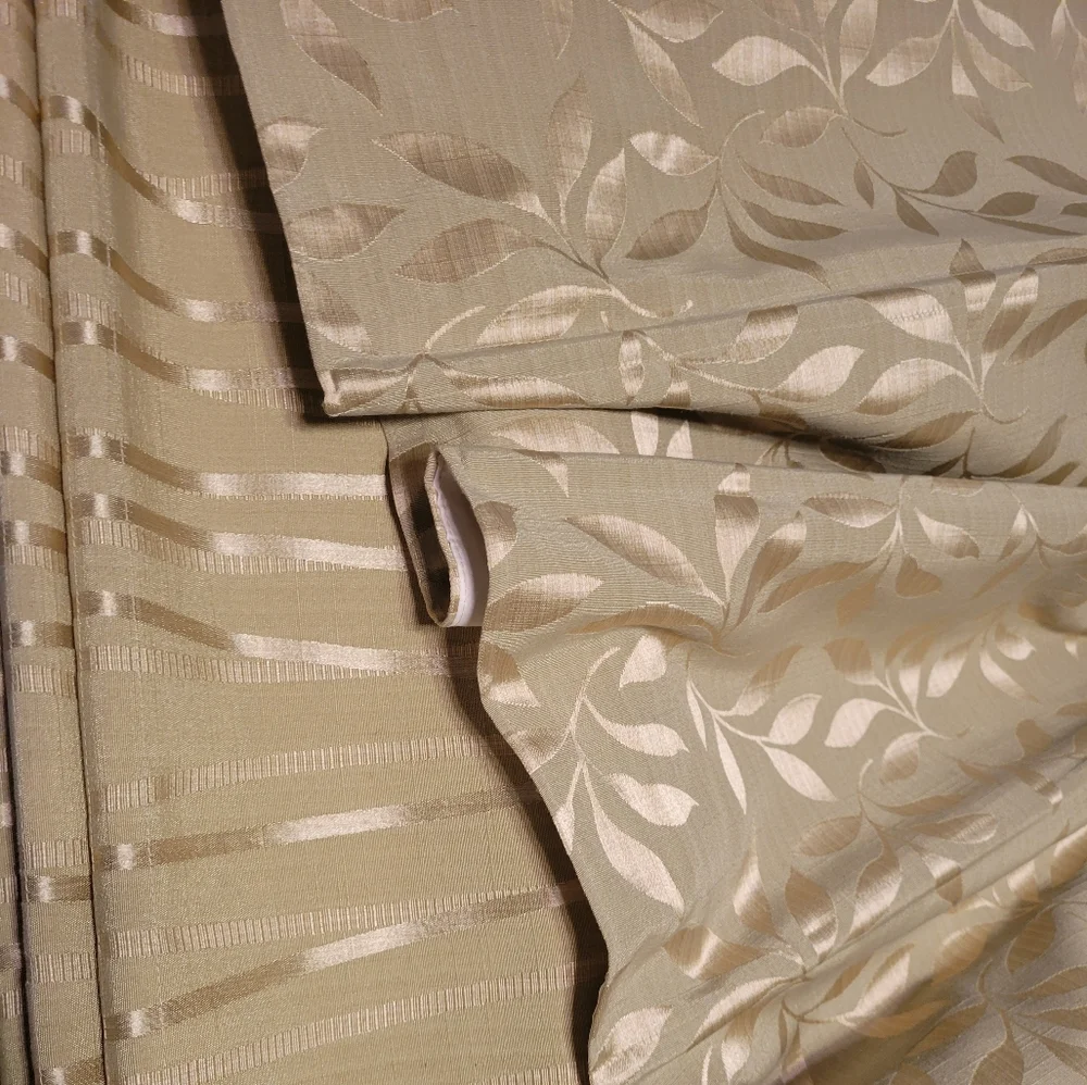1 ROMAN SHADE FABRIC REPLACEMENT Sage green gold Leaf NO MOUNTING KIT - …